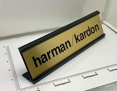 Harman Kardon Stereo Desk Sign – Custom Made Gold Aluminum