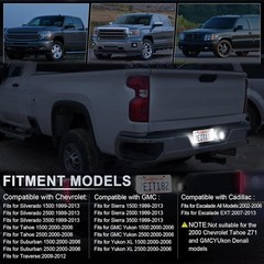 Bright White LED Tag License Plate Light Assembly For Chevy Silverado 1500 99-13