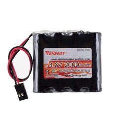 Tenergy NiMH 4.8V or 6V 2000mAh RC Receiver Battery Packs With Hitec Connector