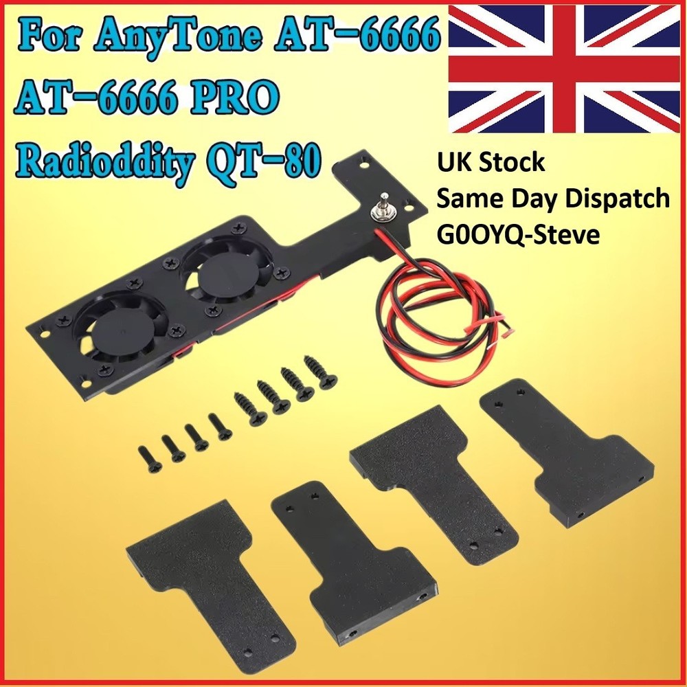 Cooling Fan Kit For AnyTone AT-6666 PRO Radioddity QT-80 Stryker SR-447