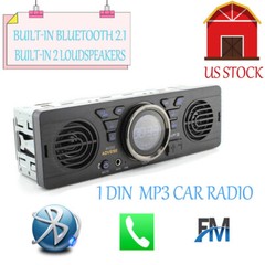 SD Car Radio Stereo MP3 Player Speaker In-Dash 12V 1 Din Bluetooth FM AUX USB TF
