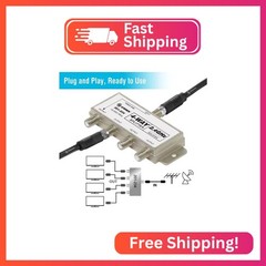 STEREN 4-Way 2.4GHz 90dB 1 Port Power Pass DC Passing On One Port F-Pin Coaxial