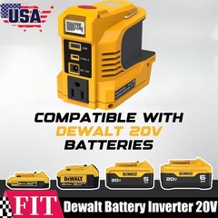 200W Portable Power Inverter Compatible For DeWALT 20V Battery DC 20V to AC 110V