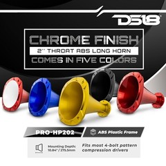 DS18 PRO-HP202/BK Bolt On 2″ Throat 27° 10.84″ Depth Plastic Horn – Black