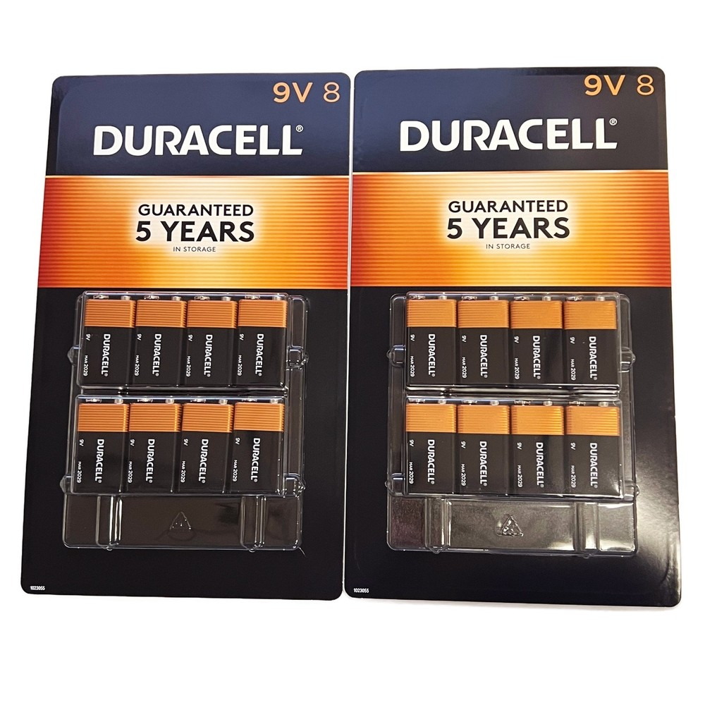 Duracell Coppertop 9V Alkaline Batteries 9 Volt – 8 Pack X 2 NEW SEALED