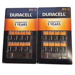 Duracell Coppertop 9V Alkaline Batteries 9 Volt – 8 Pack X 2 NEW SEALED