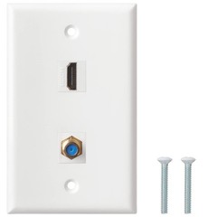 HDMI Wall Plate, 1 Port 4K HDMI Keystone to Female, 1 Port F Type Connector C…
