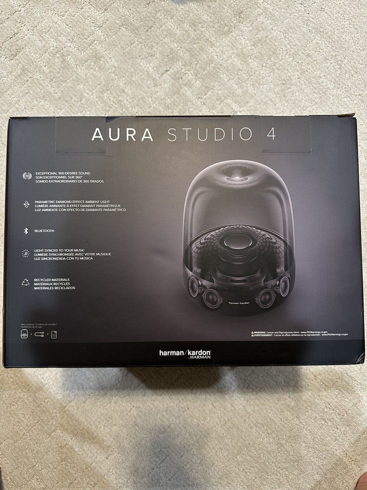 Harman Kardon Aura Studio 4 Wireless Bluetooth Speaker & Ambient Lighting Black