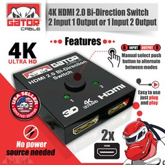 Bi-Direction 4K HDMI 2.0 Cable Switch Switcher Splitter HUB HDCP 2×1 1×2 In Out