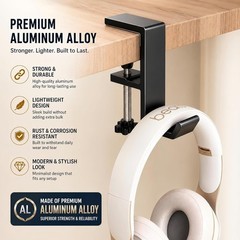 Headphone Stand – Aluminum Alloy Headphone Holder Under Headset Stand For Desk