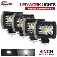 4x 4 Inch LED Work Light Bar Flood Spot Pods Offroad Fog Driving ATV Truck