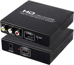 Plug and Play HDMI to RCA Converter with HDMI & AV Output – Portable Design