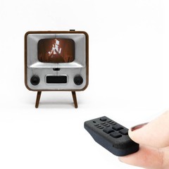 TinyTV 2 Portable Retro Mini TV, Brown