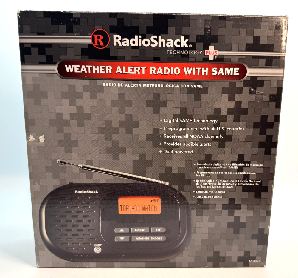 Radio Shack NOAA Weather Alert Radio With SAME and Alarm Clock | 1200991 | NEW