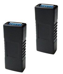 2-Pack USB 3.0 Female to Female Extension Connector Adapter Coupler Blue