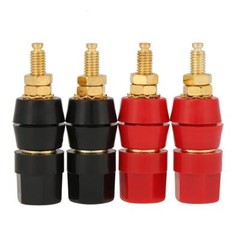 4X Gold Plated Audio Speaker Terminal 4mm Binding Post Banana Jack Plug Adapter