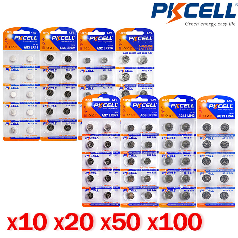 10-100pcs lot LR44 LR41 AG0~AG13 Button Cell 1.5V Alkaline Battery Toys, Watches