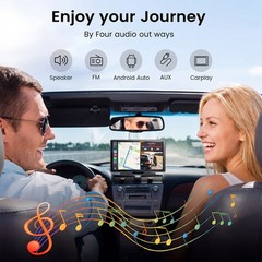 9 In Carplay Screen Wireless 4K Front Dash Cam 1080P Rear Backup Camera GPS Call