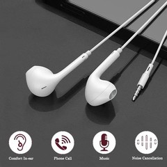 3.5mm Wired Earbuds with Microphone Stereo In-Ear Headphones for Phone MP3