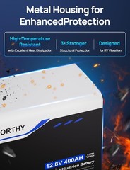 ECO-WORTHY 12V 400AH Metal Case LiFePO4 Lithium Battery with Bluetooth