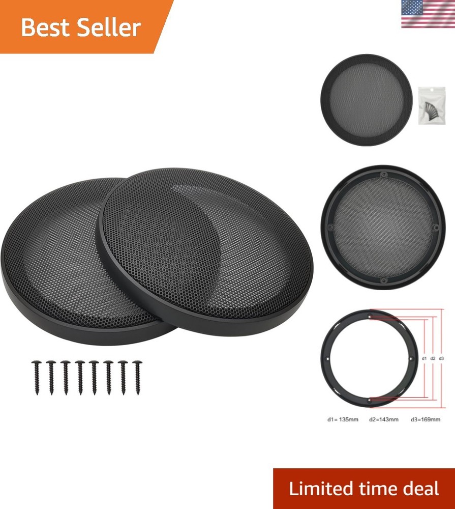 Durable 6-Inch ABS Speaker Grill Covers – Car & Home Audio Protection (2 Pack)