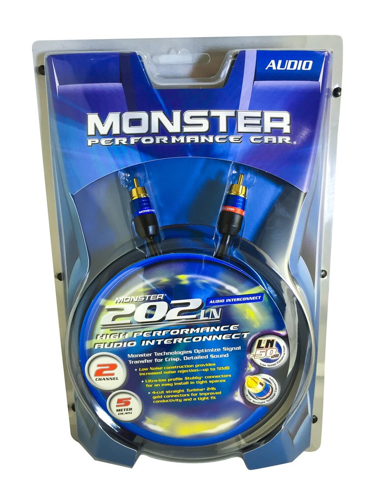 Monster Car Audio 202LN Interconnect Audio Cable – 2C-5M – 5 Meter (16 Ft)