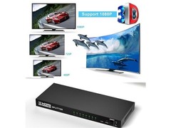 4K HDMI Splitter 1 in 8 Out, Powered 8 Port hdmi splitters Multi Monitor Outputs