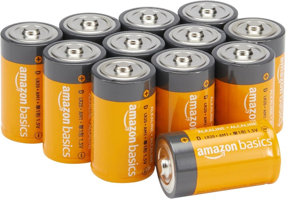 Amazon Basics 12-Pack D Cell Alkaline Batteries, 1.5 Volt Exp 09/2030
