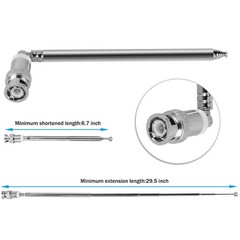2pcs VHF/UHF/AM/FM 7 Sections BNC Connector Telescopic Antenna For Radio