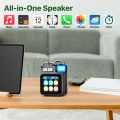 Mini Bluetooth Speaker, Smart Wireless Portable Speaker with Touchscreen, Loud H