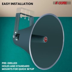 16-Inch Weatherproof Outdoor PA Paging Horn Speaker with Mounting Bracket