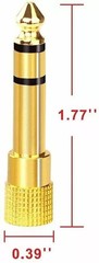 6.3mm 1/4″ Male plug to 3.5mm 1/8″ Female Jack Stereo Headphone Audio Adapter