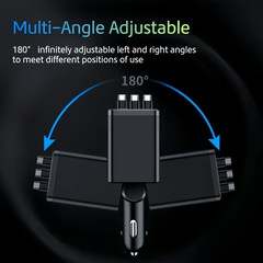 7-in-1 Retractable Car Charger — Features 3 Retractable Type-C Cables, Fast Char