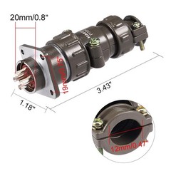 uxcell Aviation Connector, 20mm 4P 25A 250V P20-4 Waterproof