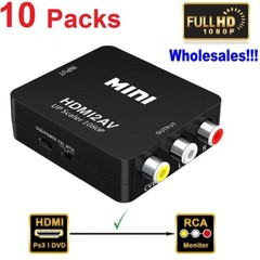 Wholesale Lot 10 x HDMI to AV RCA CVBS Converter Adapter Mini Box 1080P HDMI2AV
