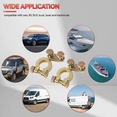 Top Post Angle Type Brass Car Battery Terminal Pole Connector Clamp Disconnect