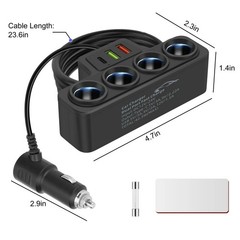 7in1 Cigarette Lighter Splitter,12V/24V Car Charger Adapter Independent Switches