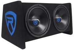 Rockville RV12.2B 1200w Dual 12″ Car Subwoofer Enclosure+Mono Amplifier+Amp Kit