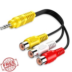 BERLAT Video AV Component Adapter Cable for TCL TV 3 RCA to AV Input