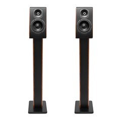 Rosewood Wood-Grain MDF Speaker Stands Pair 35.4″ (90cm) Sand-Fillable Anti-Slip