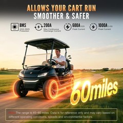 72V(70.4V) 100AH Lithium Golf Cart Battery, 15A Charger & LCD Monitor, 200A BMS