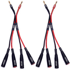 CNCESS Cess-057X2 Dual Banana Plugs Splitter, 2 Male to 4 Female Banana Jack Ada