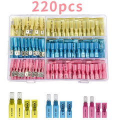 220x Waterproof Heat Shrink Spade Wire Connectors Electrical Crimp Terminals Kit