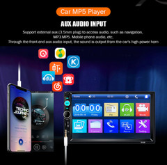 7″ Double 2 DIN Car MP5 Player Bluetooth Touch Screen Stereo Radio With Camera