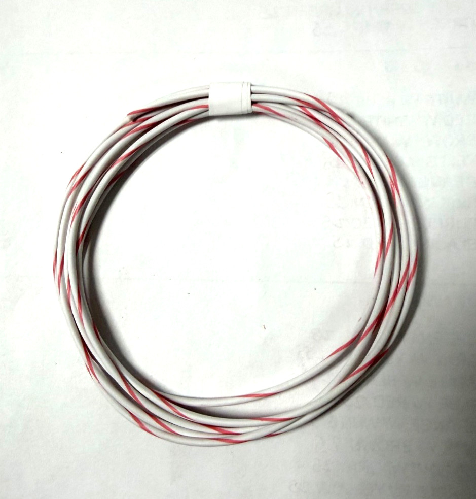 25 FEET AUTOMOTIVE WIRE 18 AWG HIGH TEMP TXL WIRE WHITE WITH PINK STRIPE