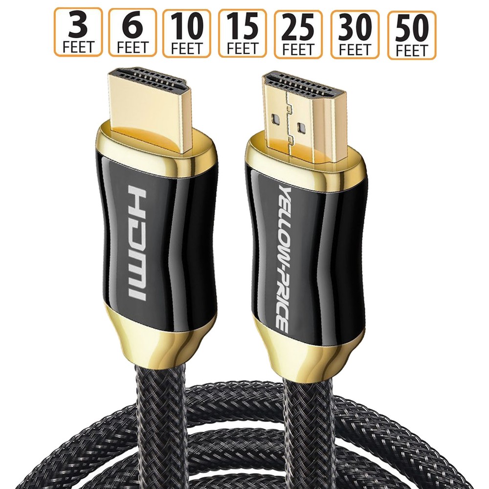 Braided 4K 3ft 6ft 10ft 15ft 25ft 30ft 50ft HDMI v2.0 Cable, Ultra-Speed, US lot