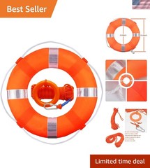 Lifebuoy Set 20Inch Life Preserver Ring and Water Floating Lifesaving Rope 98…