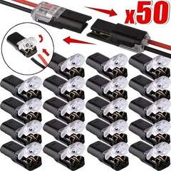 50 pcs Double-Wire Plug-in Connector, Cable Clamp Locking Buckle, AWG 18-22 US *