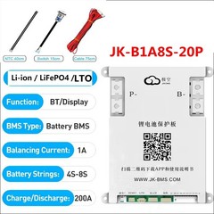 JK-B1A8S20P Smart BMS 4S-8S 200A Li-ion LiFePo4 LTO Battery 1A Active Balance