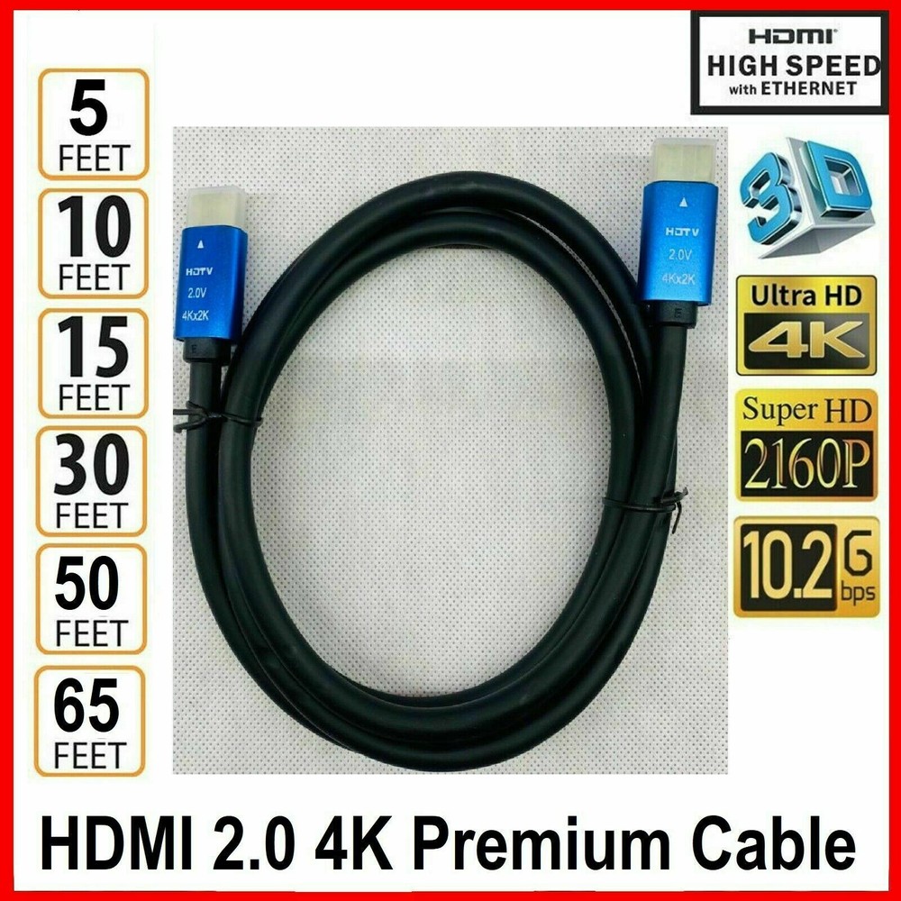 HDMI CABLE ULTRA 2.0a 4K 2160P 3FT 6FT 10FT 12FT 15FT 25FT 30FT 50FT 65FT LOT
